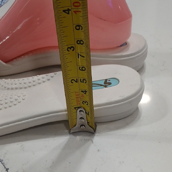 OKA b. White Sandals with Blue Bow Sz M/L might Fit 8-9 - Picture 3 of 8